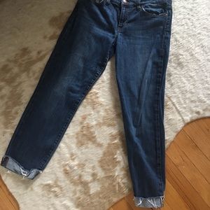 Joe’s crop cut boyfriend jeans with raw hem